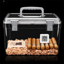 Transparent Humidor Box with Electronic Hygrometer
