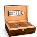 Luxury Mahogany Cigar Humidor Box - 50 Capacity
