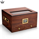 Rosewood & Carbon Cigar Humidor Box with Hygrometer