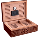 Luxury Crocodile Cigar Humidor with Precision Humidifier