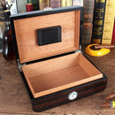 Vintage Humidor Cigar Box with Hygrometer - 40 Capacity