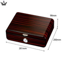 Vintage Humidor Cigar Box with Hygrometer - 40 Capacity