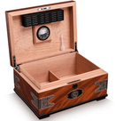 Luxury Vintage Wood Cigar Humidor - Holds 105 Cigars