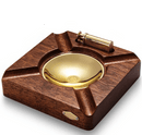 Luxury Cigar Ashtray with Gold Lighter